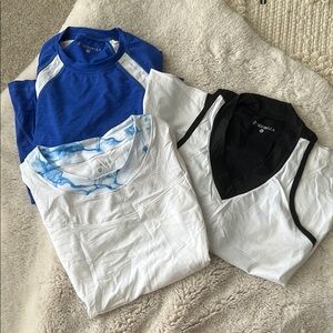 Blue and White Short Sleeve Athletic Tee. 3 items